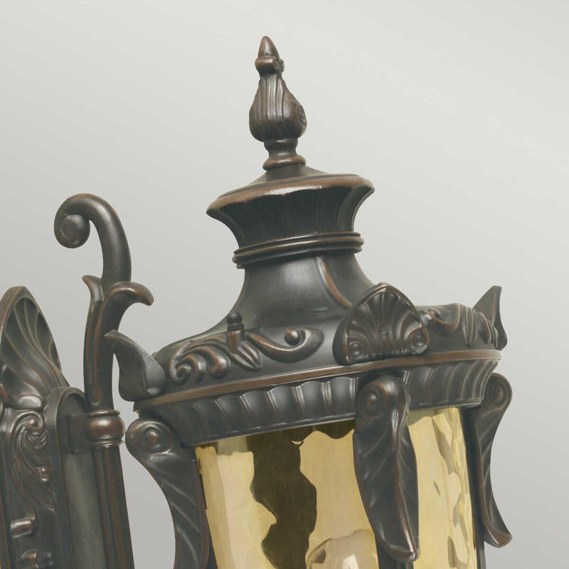 Elstead Philadelphia Old Bronze Finish Medium Outdoor Uplighter Wall Close up image