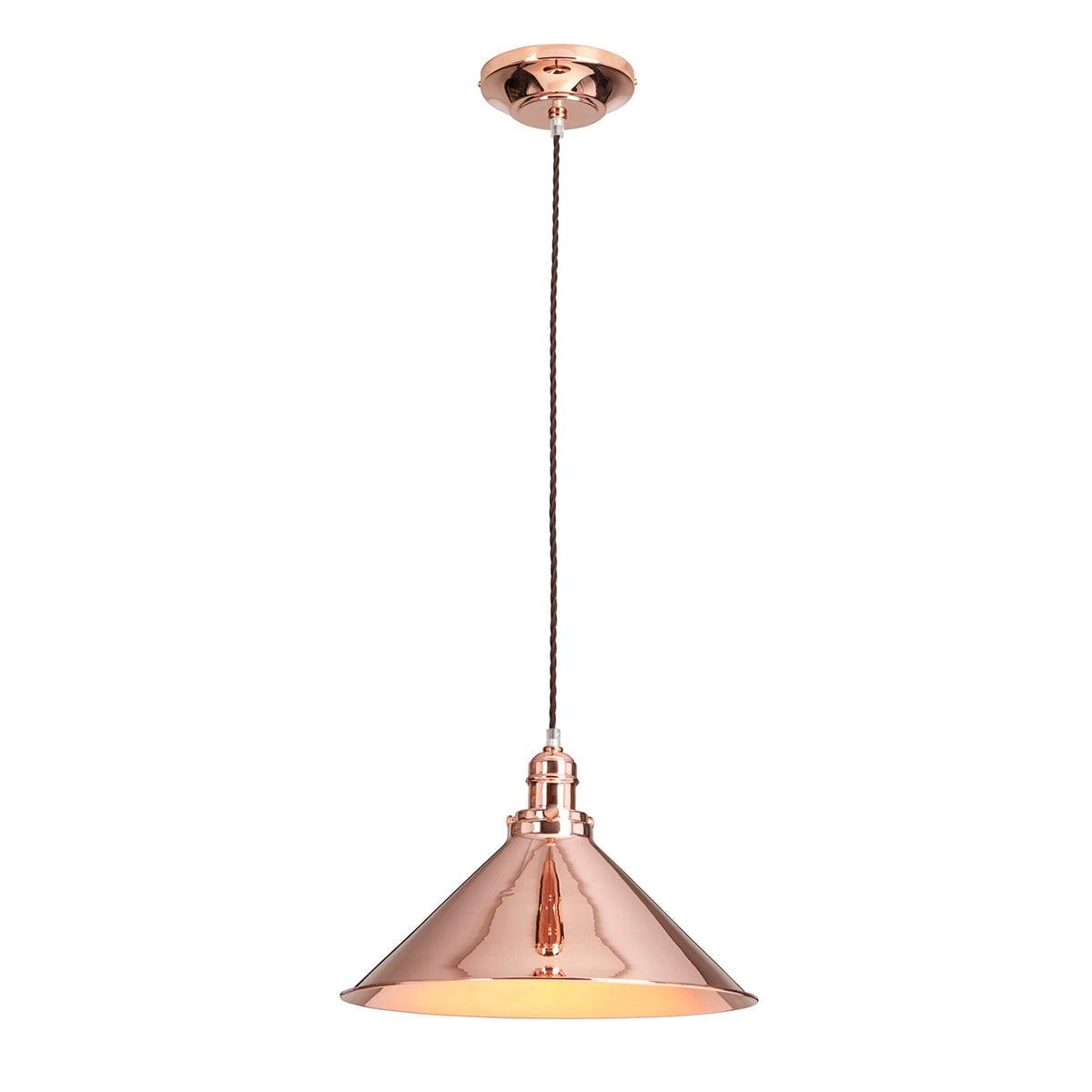 Elstead Provence 1 Light Polished Copper Ceiling Pendant-Ceiling Pendant Lights-Elstead Lighting-1-Tiffany Lighting Direct