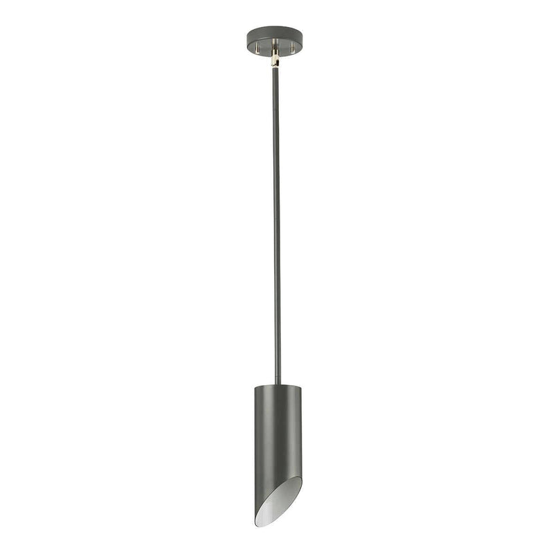 Quinto 1 Light Dark Grey Polished Nickel Ceiling Pendant-Ceiling Pendant Lights-Elstead Lighting-5-Tiffany Lighting Direct