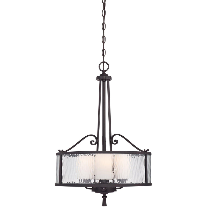 Quoizel Adonis 3 Light Dark Cherry Pendant Ceiling Light-Ceiling Pendant Lights-Elstead Lighting-1-Tiffany Lighting Direct