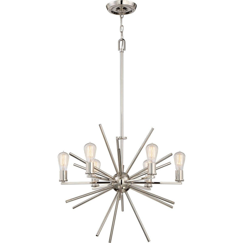 Quoizel Uptown Carnegie 6 Light Chandelier - Imperial Silver-Elstead Lighting-1-Tiffany Lighting Direct