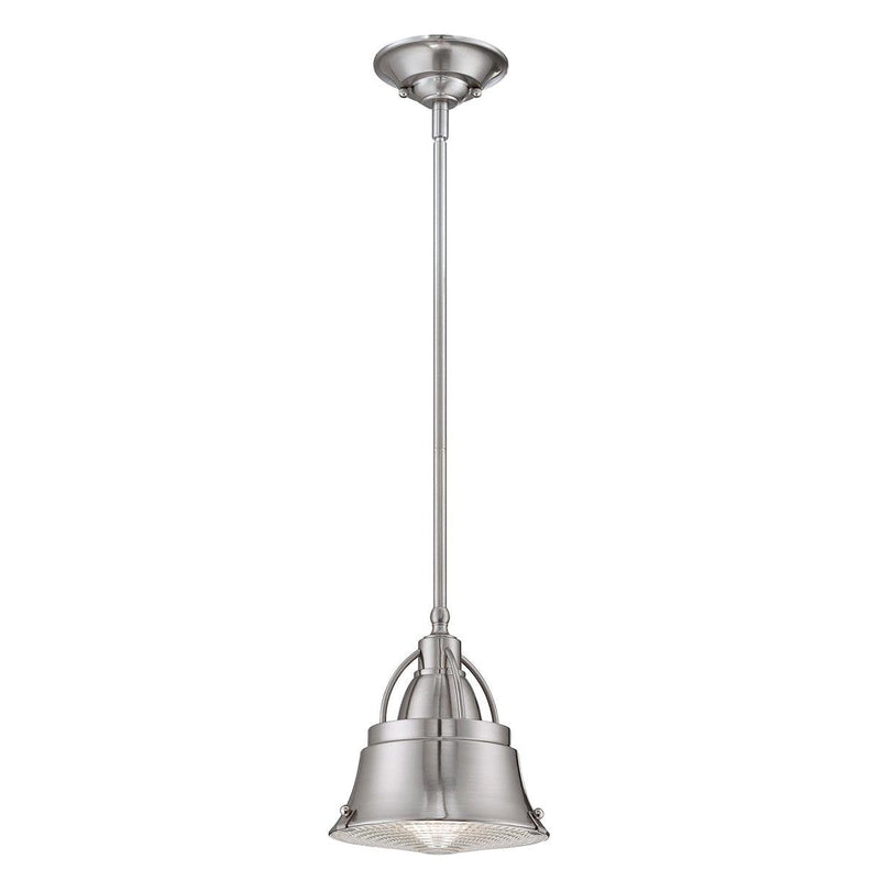 Quoizel Cody 1 Light Mini Brushed Nickel Ceiling Pendant-Ceiling Pendant Lights-Elstead Lighting-1-Tiffany Lighting Direct