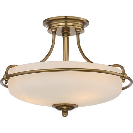 Quoizel Griffin 3 Light Semi-Flush Brass Ceiling Light Living room Image