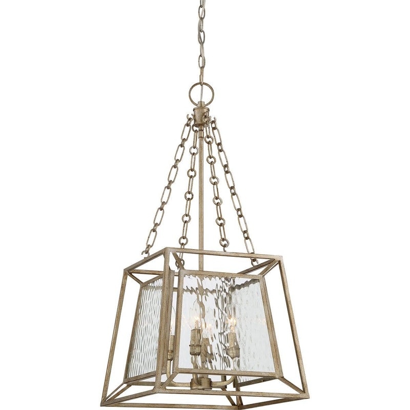 Quoizel Lakeside 4 Light Gold Pendant Ceiling Light-Ceiling Pendant Lights-Elstead Lighting-1-Tiffany Lighting Direct