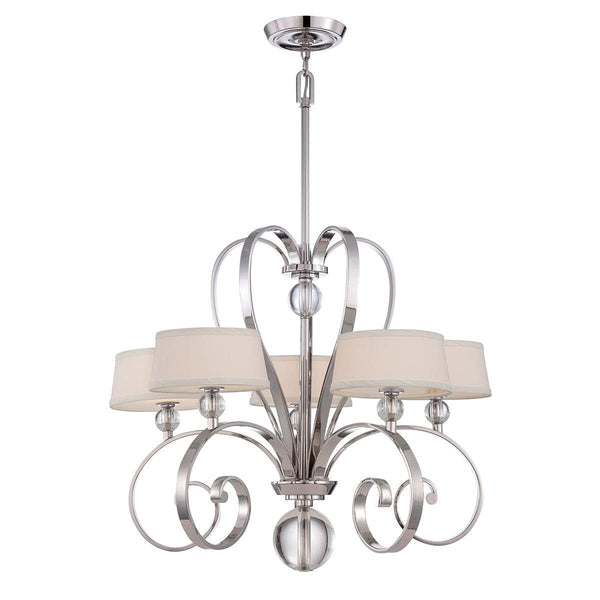 Quoizel Madison Manor 5 Light Chandelier - Imperial Silver-Elstead Lighting-1-Tiffany Lighting Direct