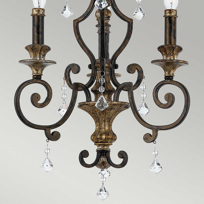 Quoizel Marquette 3 Light Gold Chandelier-Elstead Lighting-7-Tiffany Lighting Direct