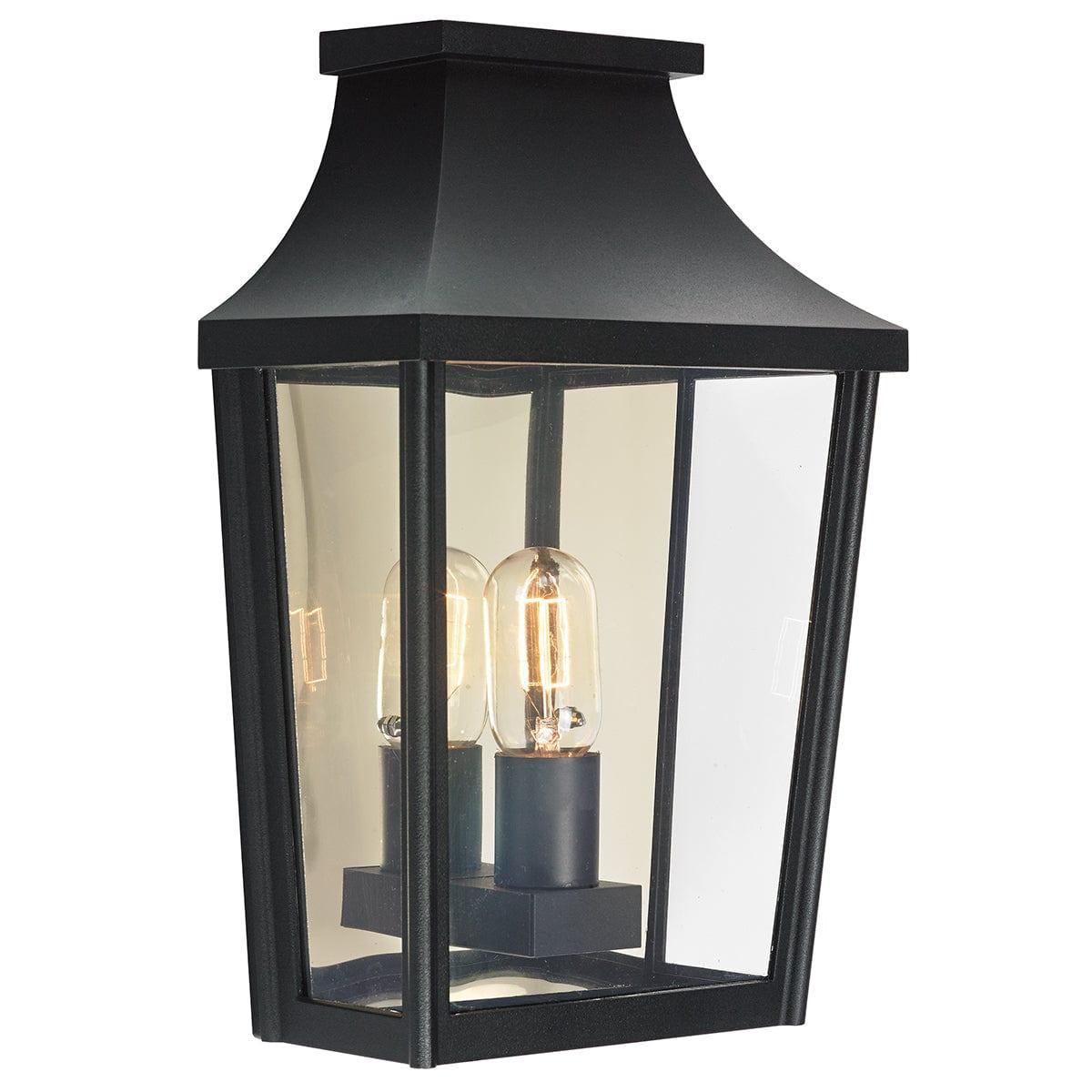 norlys turin 1 black light half outdoor wall lantern