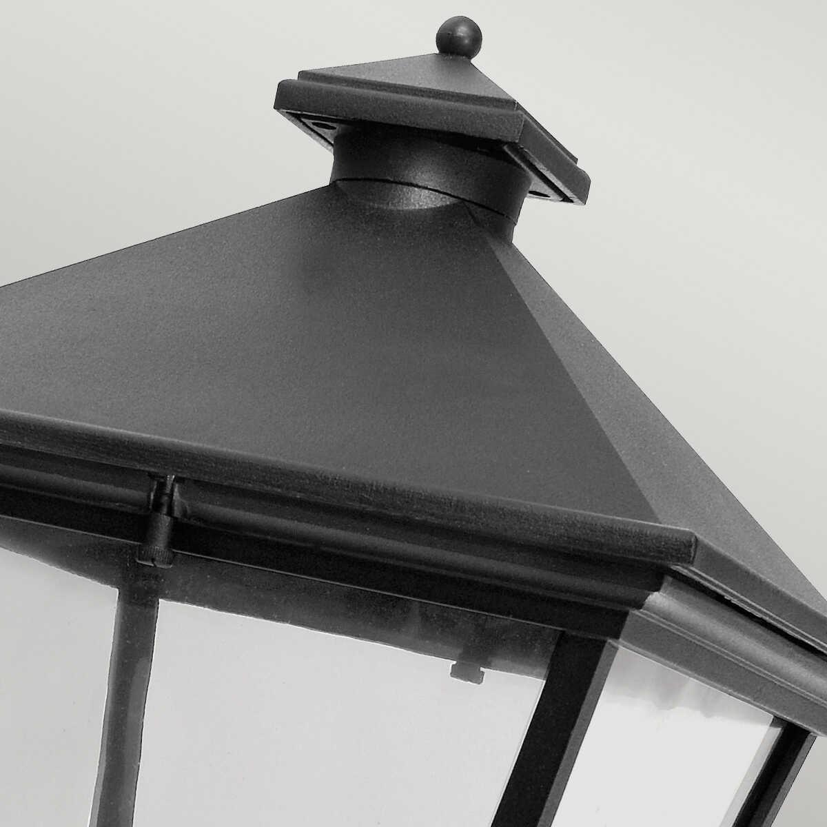 elstead turin grande black finish outdoor uplighter wall lantern Detailed Close Up