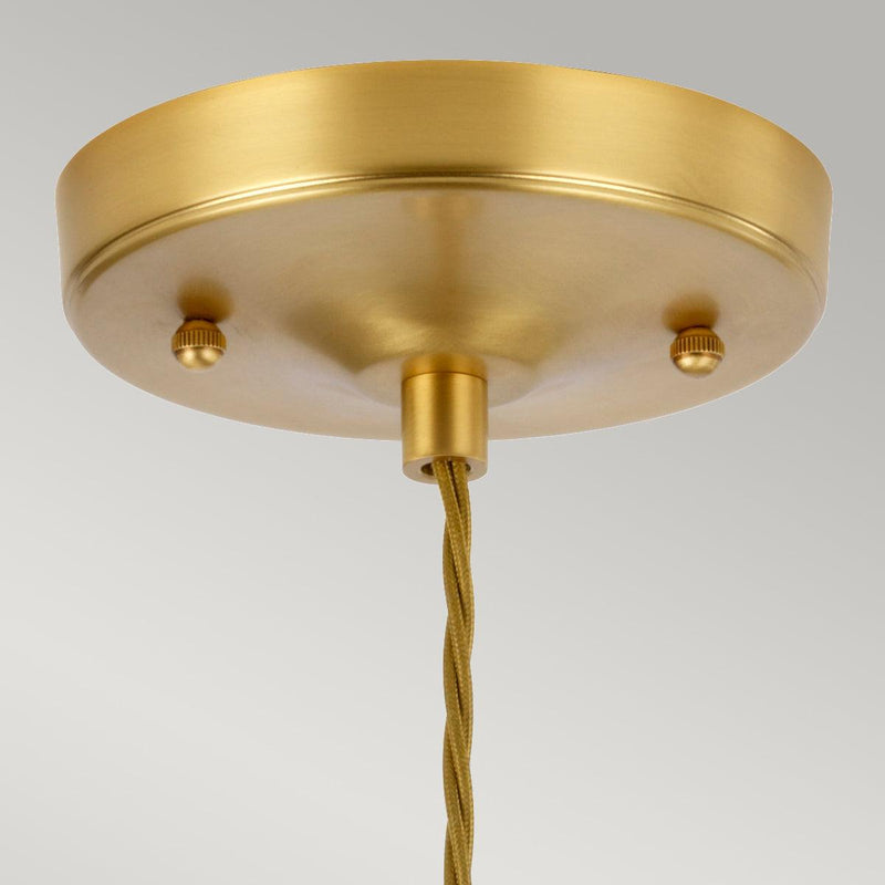 Elstead Lighting Tiber 1 Light Brass Pendant - Glass Shade-Ceiling Pendant Lights-Elstead Lighting-3-Tiffany Lighting Direct