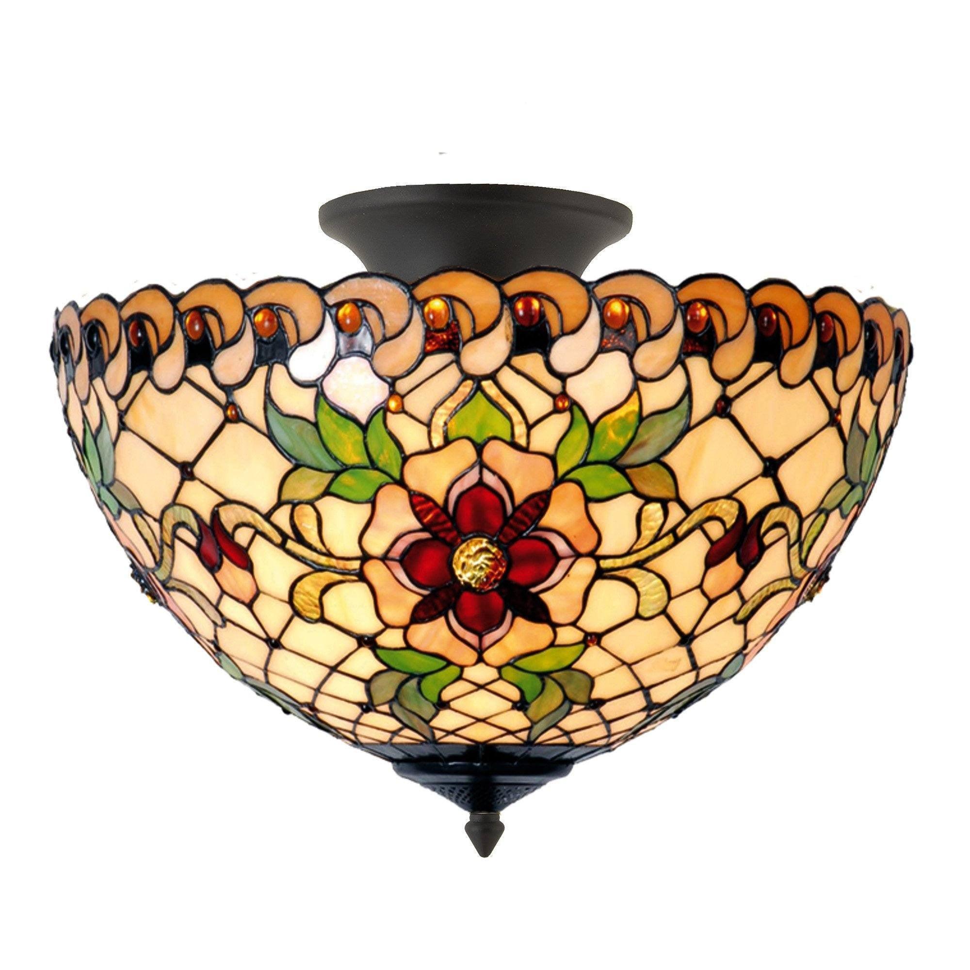 Buy Angelique Small Semi Flush Tiffany Ceiling Light