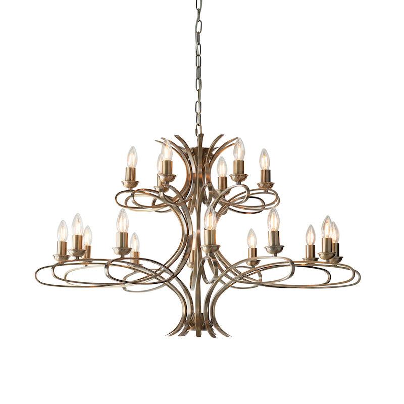 Penn 18 light brass chandelier ca7p18bb