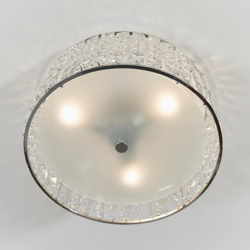 belfont clear crystal and chrome finish flush bathroom ceiling light by Endon Lighting Hallway lights Close Up