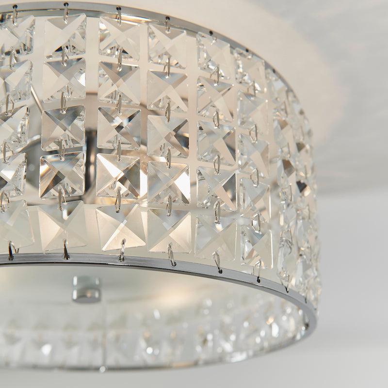 belfont clear crystal and chrome finish flush bathroom ceiling light by Endon Lighting Kitchen Lights