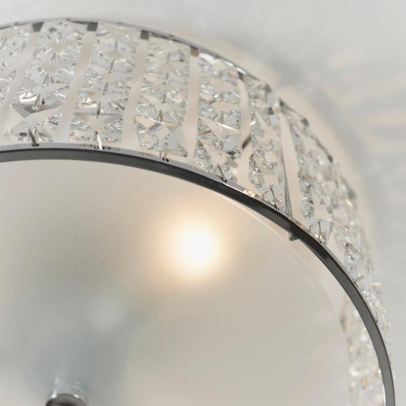 belfont clear crystal and chrome finish flush bathroom ceiling light by Endon Lighting Dining Room Family Image