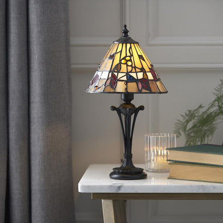 Interiors 1900 Bernwood Small Tiffany Bedside Table Lamp