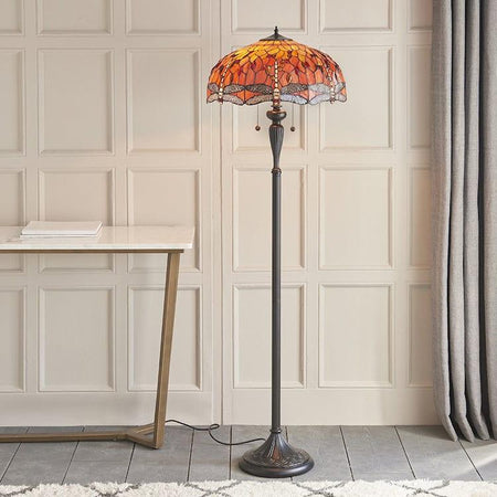 Interiors 1900 Flame Dragonfly Tiffany Floor Lamp