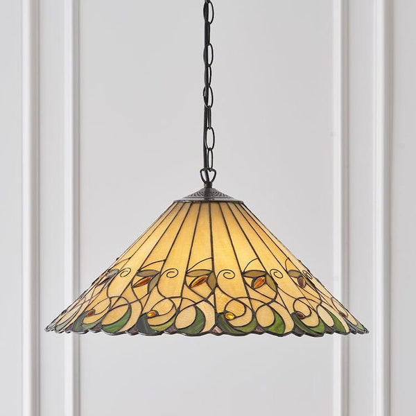 Jamelia Large Tiffany Ceiling Light - 3 Bulb Fitting