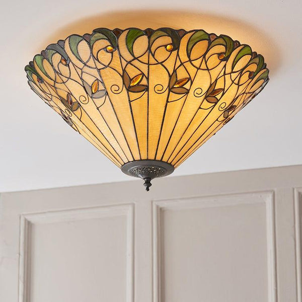 Interiors 1900 Jamelia Light Flush Tiffany Ceiling Light