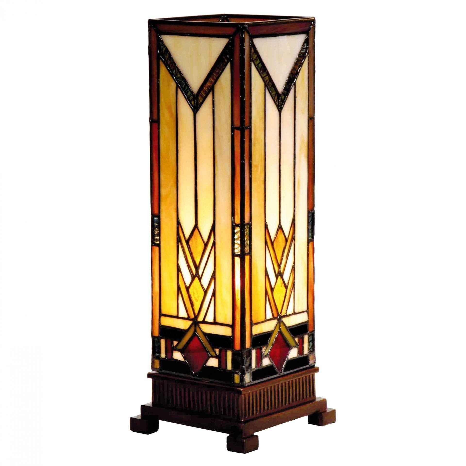 Buy Prairie Medium Tiffany Square Table Lamp - Tiffany Lighting