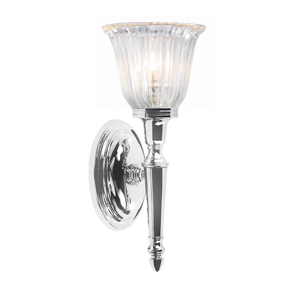 Traditional Bathroom Lights - Dryden Cloche Shade Polished Chrome Finish Solid Brass Bathroom Wall Light BATH/DRYDEN1 PC