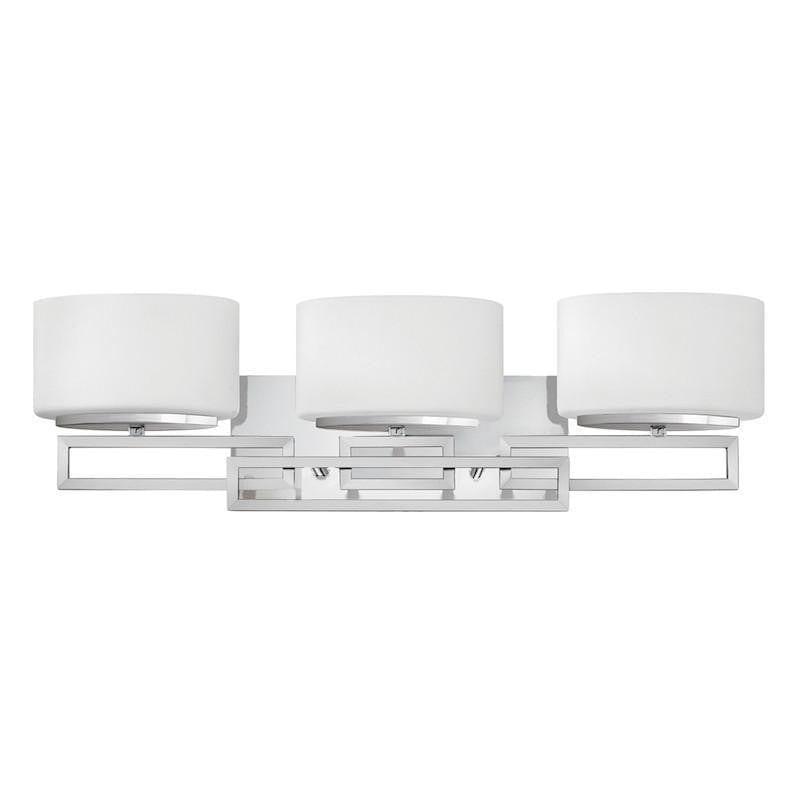 Traditional Bathroom Lights - Hinkley Lanza Polished Chrome Finish 3 Light Bathroom Above Mirror Light HK/LANZA3 BATH