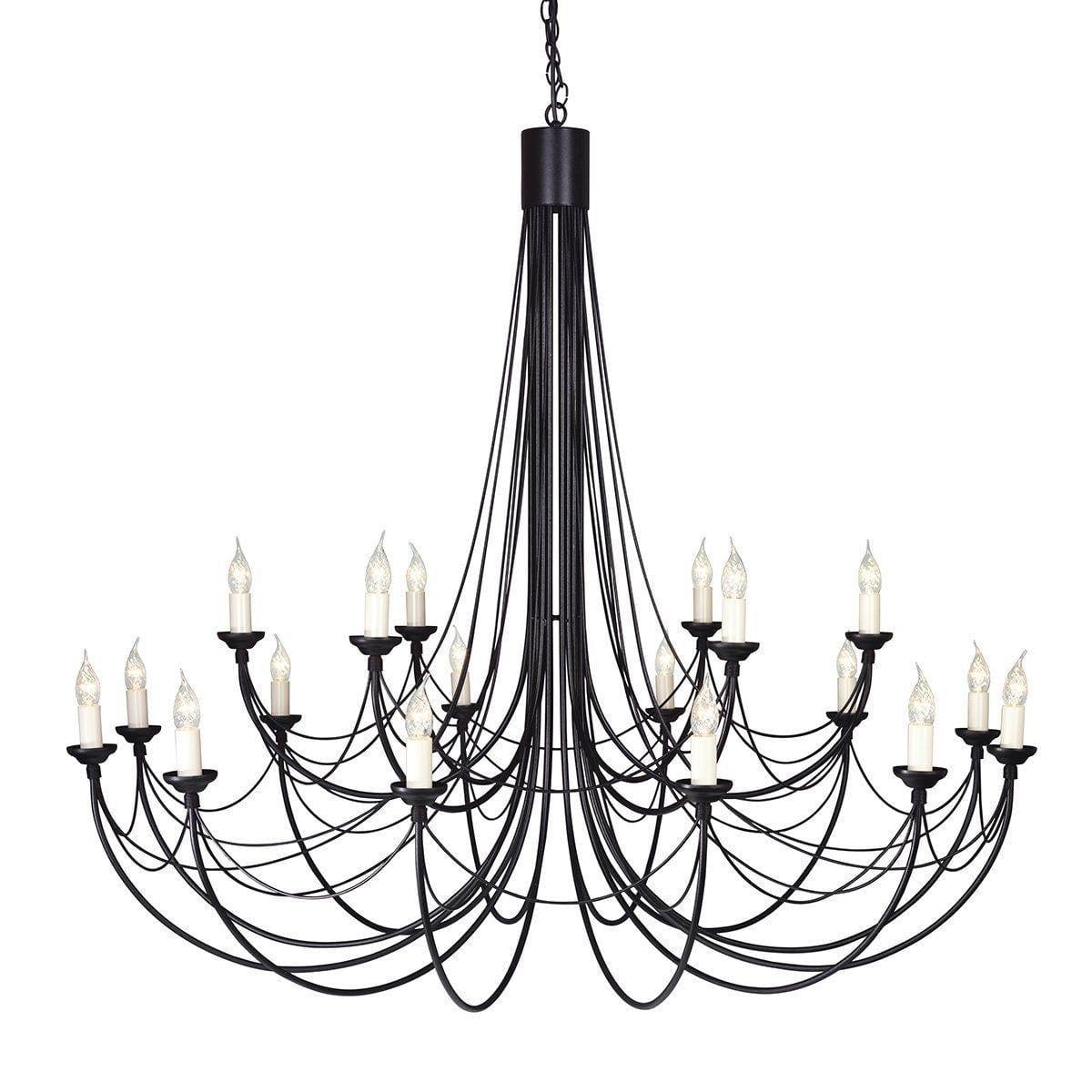 Traditional Ceiling Pendant Lights - Elstead Carisbrooke 18lt Chandelier Ceiling Light CB18 BLACK