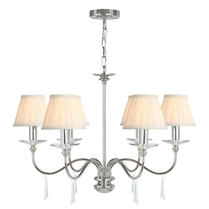 Traditional Ceiling Pendant Lights - Elstead Finsbury Park Polished Nickel 6lt Chandelier Ceiling Light FP6 POL NICKEL