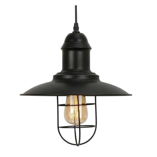 Traditional Ceiling Pendant Lights - Kolding 1 Light Black Ceiling Pendant Light 4130 Bk