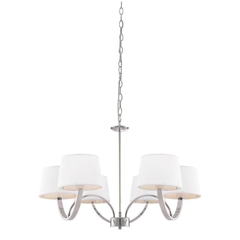 Traditional Ceiling Pendant Lights - Macy 6 Arm Chrome Finish Pendant Ceiling Light 61708