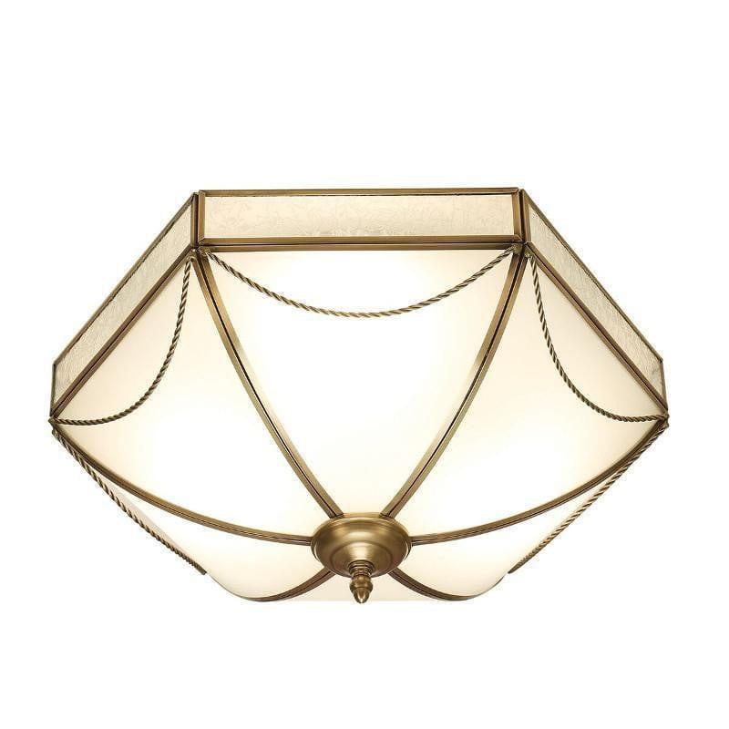 Traditional Flush & Semi Flush Ceiling Lights - Russell Antique Brass Finish 3 Light Flush Ceiling Light SN01FL43