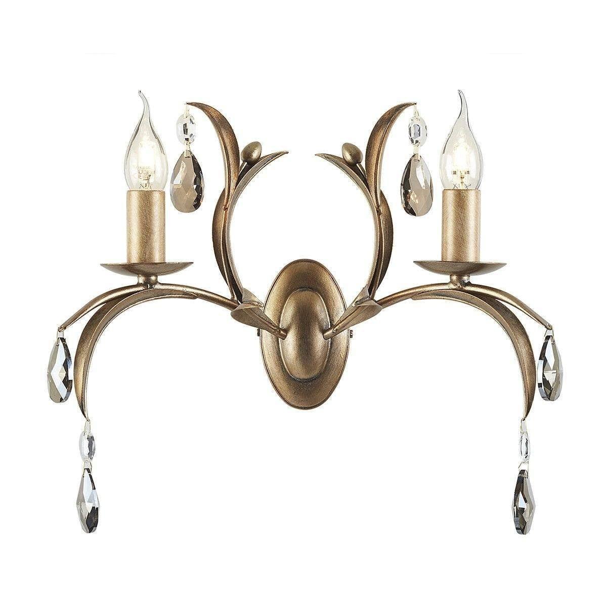 Traditional Wall Lights - Elstead Lily 2lt Wall Light LL2 ANT BRZ 1