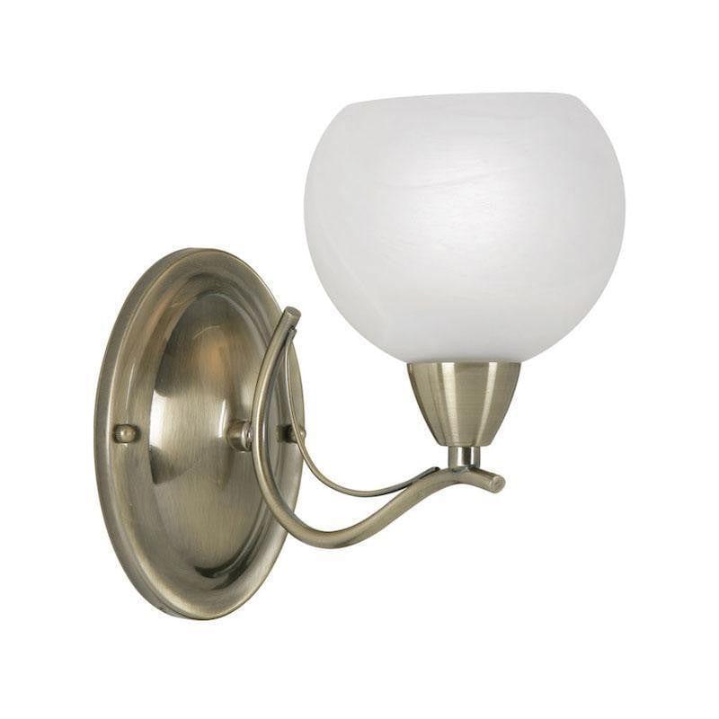 Traditional Wall Lights - Luanda 1 Light Antique Brass Wall Light 1063-1 AB 1